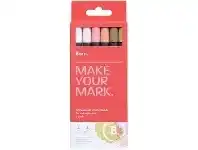 Officeworks Born Aquarelle Brush Markers 6 Pack Portrait offer