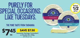 Drakes Tasmanian Heritage Camembert Or Double Brie 250g offer