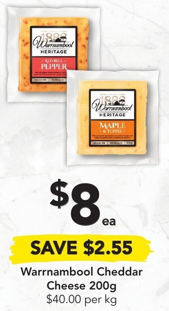 Drakes Warrnambool Cheddar Cheese 200g offer