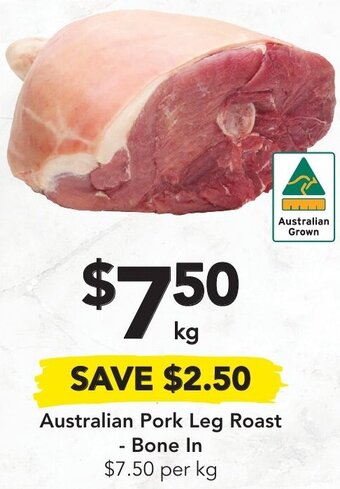 Drakes Australian Pork Leg Roast - Bone In offer