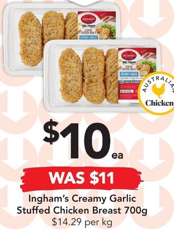 Drakes Ingham's Creamy Garlic Stuffed Chicken Breast 700g offer