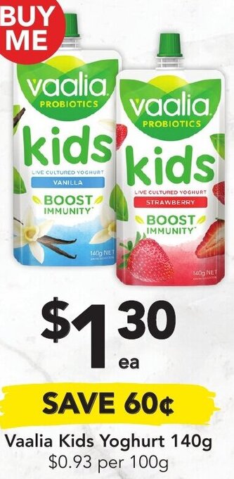Drakes Vaalia Kids Yoghurt 140g offer