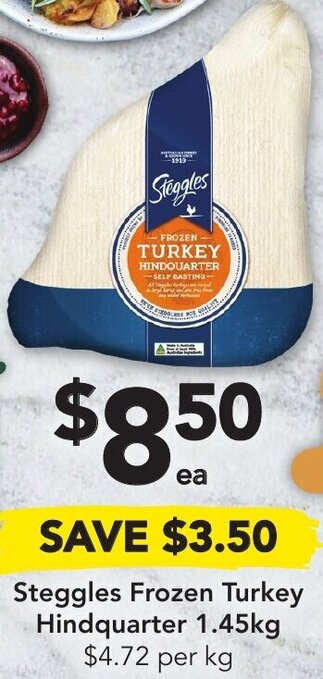 Steggles Frozen Turkey Hindquarter 1.45Kg