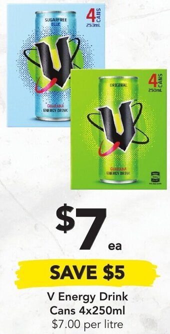 Drakes V Energy Drink Cans 4x250ml offer