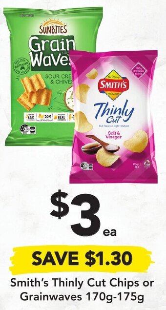 Drakes Smith's Thinly Cut Chips Or Grainwaves 170g-175g offer