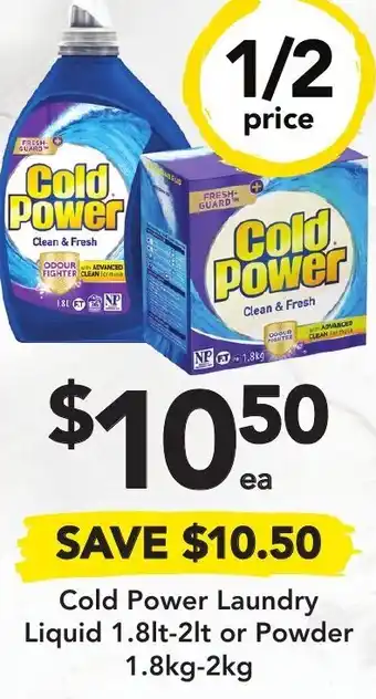 Drakes Cold Power Laundry Liquid 1.8lt-2lg Or Powder 1.8Kg-2kg offer