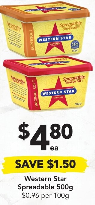 Drakes Western Star Spreadable 500g offer