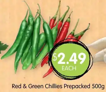 Spudshed Red & Green Chillies Prepacked 500g offer