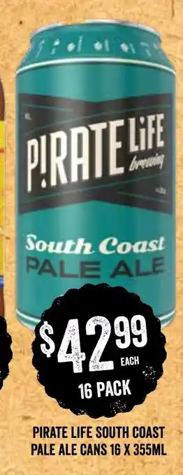 Spudshed Pirate Life South Coast Pale Ale Cans 16 x 355mL offer