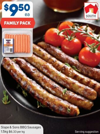 Foodland Slape & Sons BBQ Sausages 1.5kg offer
