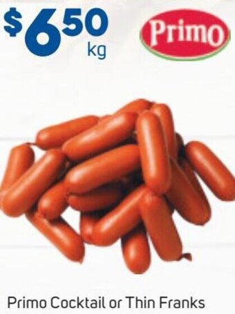 Foodland Primo Cocktail or Thin Franks offer