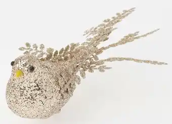 Myer Luxe glittered fern tail bird clip in champagne offer