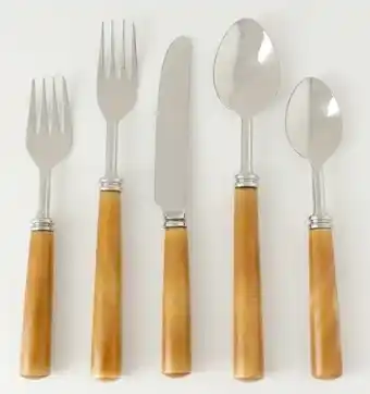 Australian house & garden 16pc wood look resin cutlery set