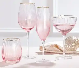 Myer Heritage luxe olivia gold rim pink glassware offer