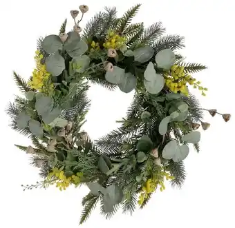 Myer Australian house & garden eucalyptus faux wattle and gumnut with eucalyptus foliage wreath offer
