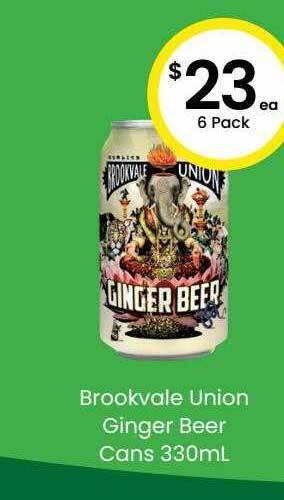 The Bottle O Brookvale union ginger beer cans offer