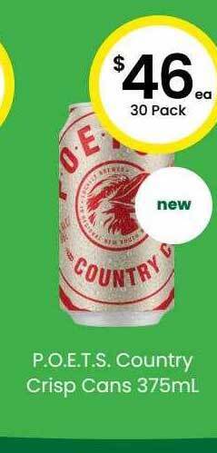 P.o.e.t.s. country crisp cans