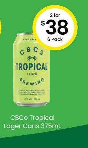 Cbco tropical lager cans