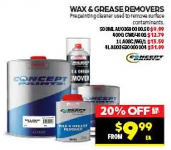 Autopro Wax & grease removers concept paints offer