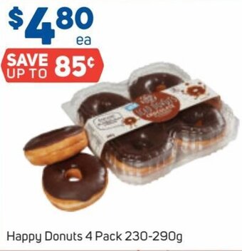 Foodland Happy Donuts 4 Pack 230-290g offer