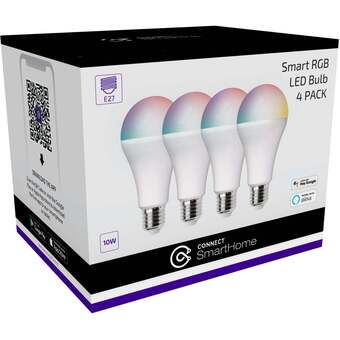 JB Hi-Fi Connect 10w smart rgb bulb e27 (4 pack) offer