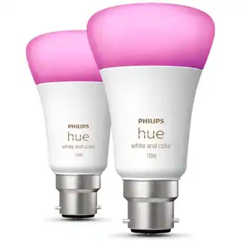 JB Hi-Fi Philips hue b22 a60 75w colour bulb [2 pack] offer