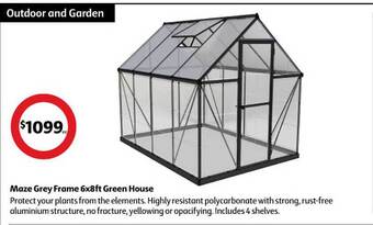 Coles Maze grey frame 6x8ft green house offer