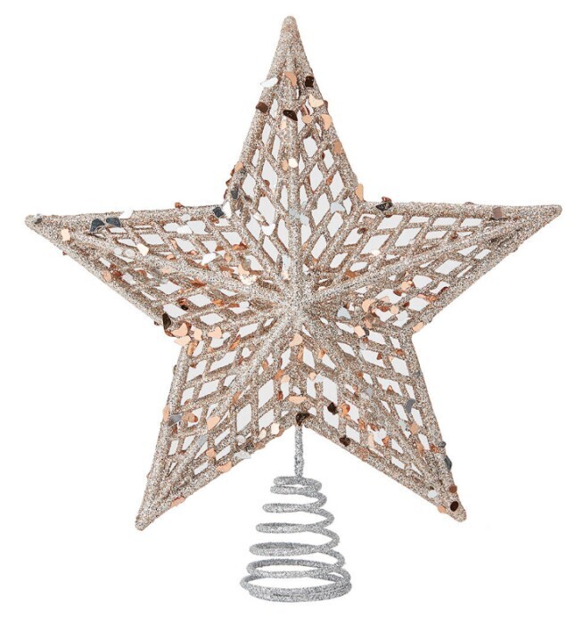 20cm confetti star tree topper offer at Kmart