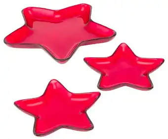 Kmart 3 pack red star glass serving dishes offer