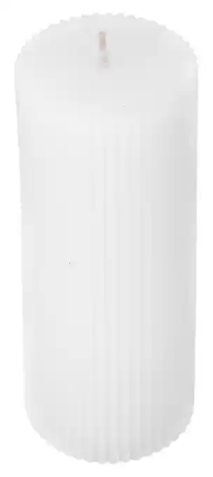 Kmart Ribbed pillar candle - white offer