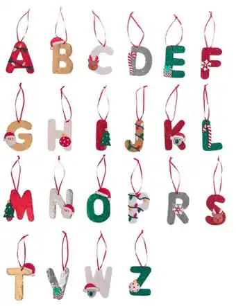Kmart Claydough alphabet letters tree decoration - assorted offer