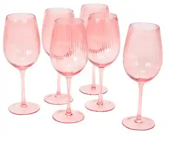Kmart 6 blush pink wine 440ml glasses offer