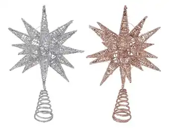 Kmart Light up 3d glitter tree topper - assorted offer
