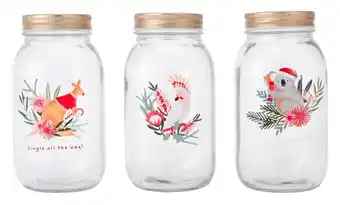 3 pack 800ml festive foilage jars