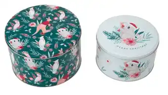 Kmart 2 pack festive foliage cake tins offer