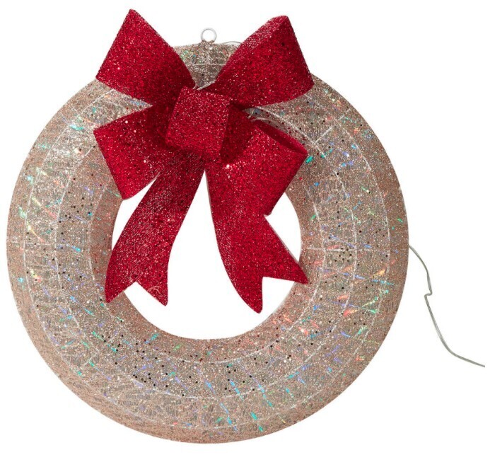 Low voltage 50cm tinsel wreath offer at Kmart
