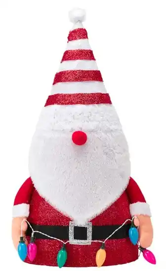 Kmart Low voltage tinsel santa gnome with lights offer