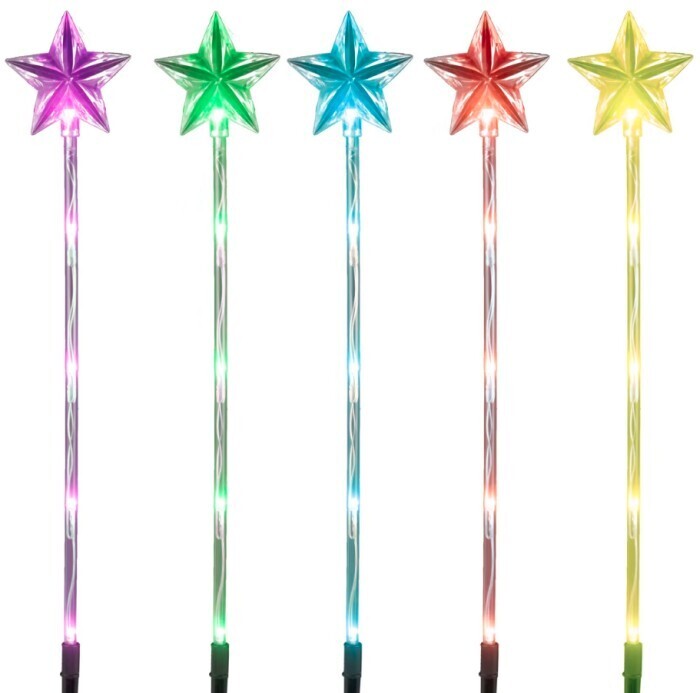 6 pack mirabella genio wifi led colour select star stake lights offer at Kmart