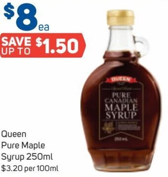 Foodland Queen Pure Maple Syrup 250ml offer