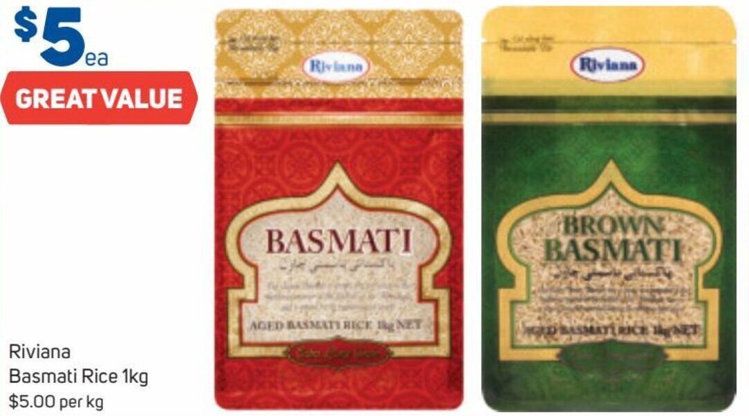 Riviana Basmati Rice 1kg offer at Foodland