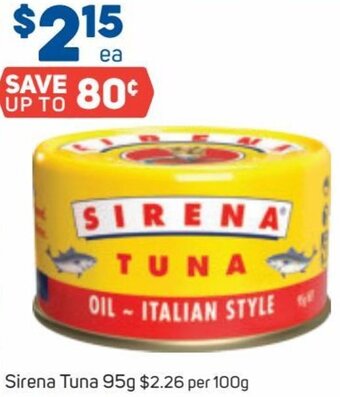 Foodland Sirena Tuna 95g offer