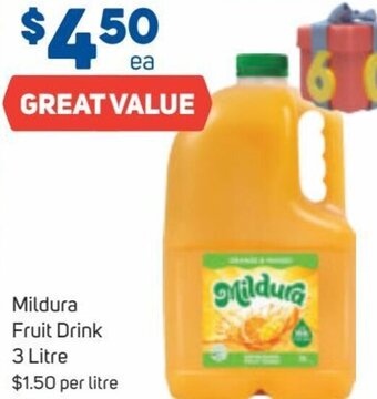 Foodland Mildura Fruit Drink 3 Litre offer