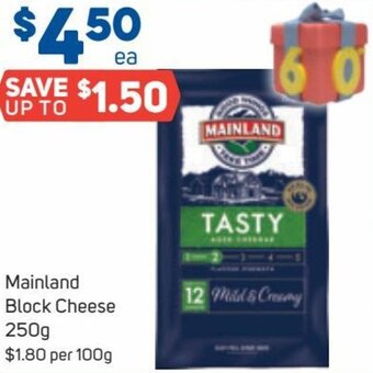 Foodland Mainland Block Cheese 250g offer