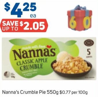 Foodland Nanna's Crumble Pie 550g offer