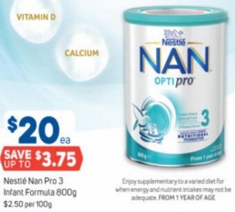 Foodland Nestlé Nan Pro 3 Infant Formula 800g offer