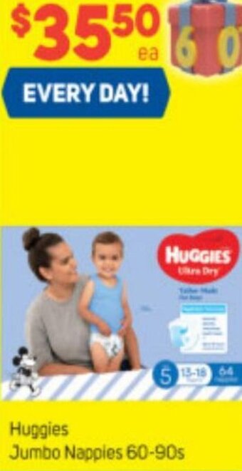 Foodland Huggies Jumbo Nappies 60-90s offer