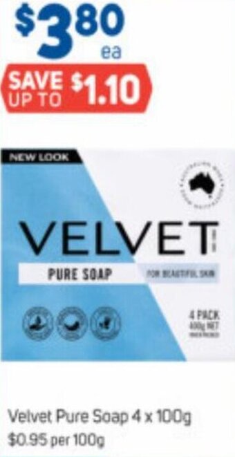 Foodland Velvet Pure Soap 4 x 100g offer