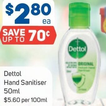 Foodland Dettol Hand Sanitiser 50ml offer