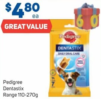 Foodland Pedigree Dentastix Range 110-270g offer