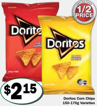 Friendly Grocer Doritos Corn Chips 150-170g Varieties offer